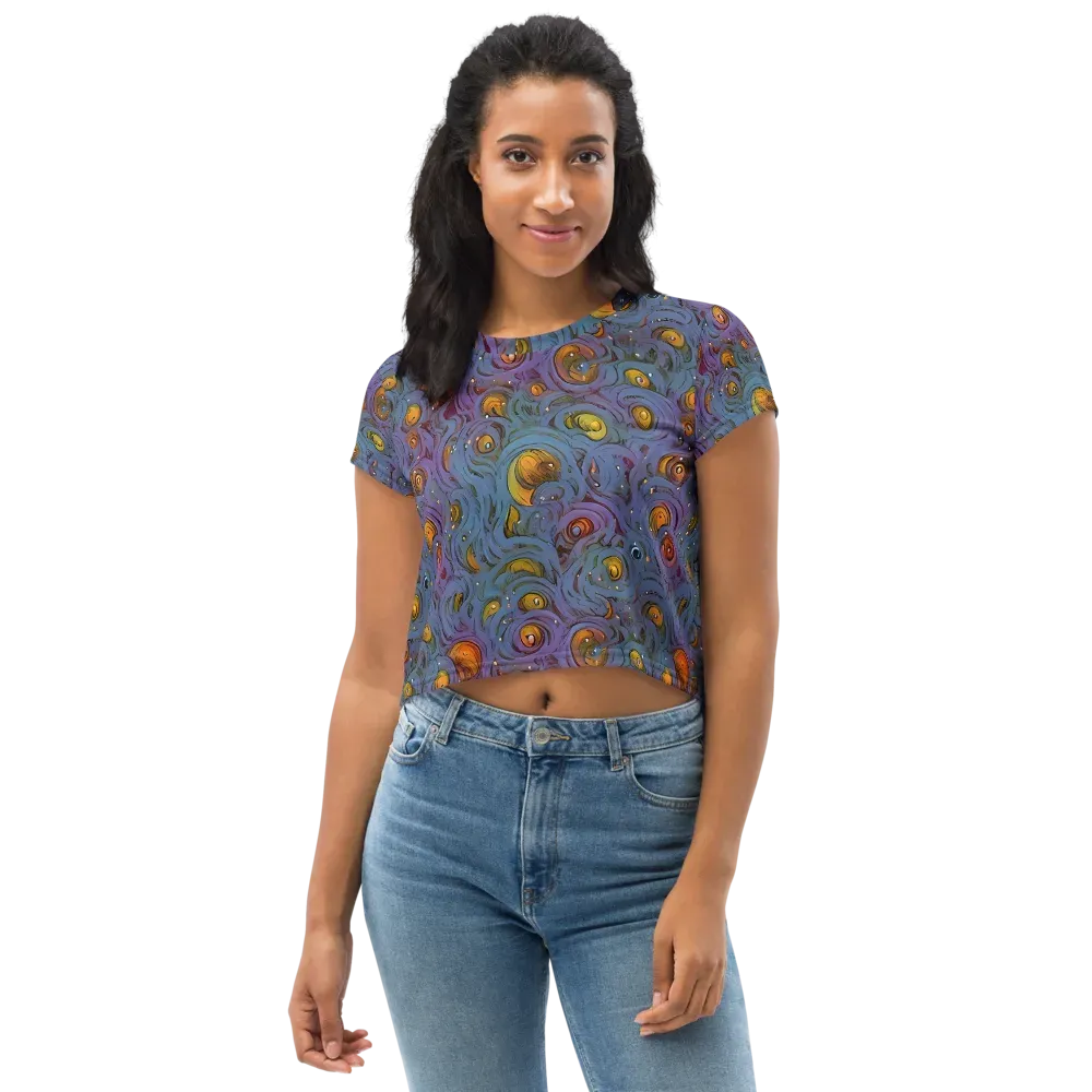 Amber Eye Garden on Crop Tee — Front