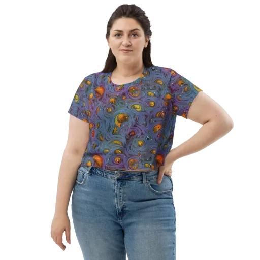 Amber Eye Garden on a Crop Tee