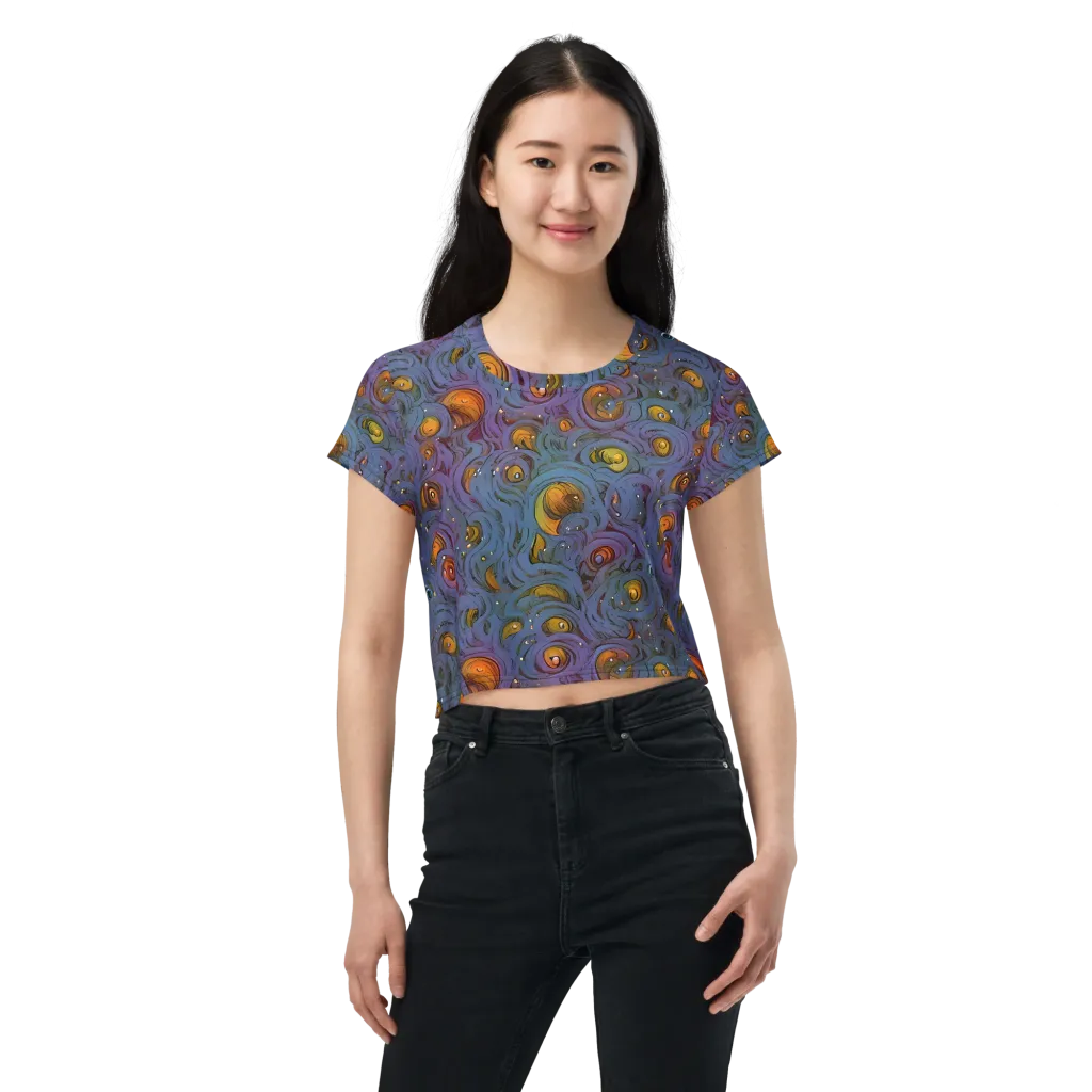 Amber Eye Garden on Crop Tee — Front