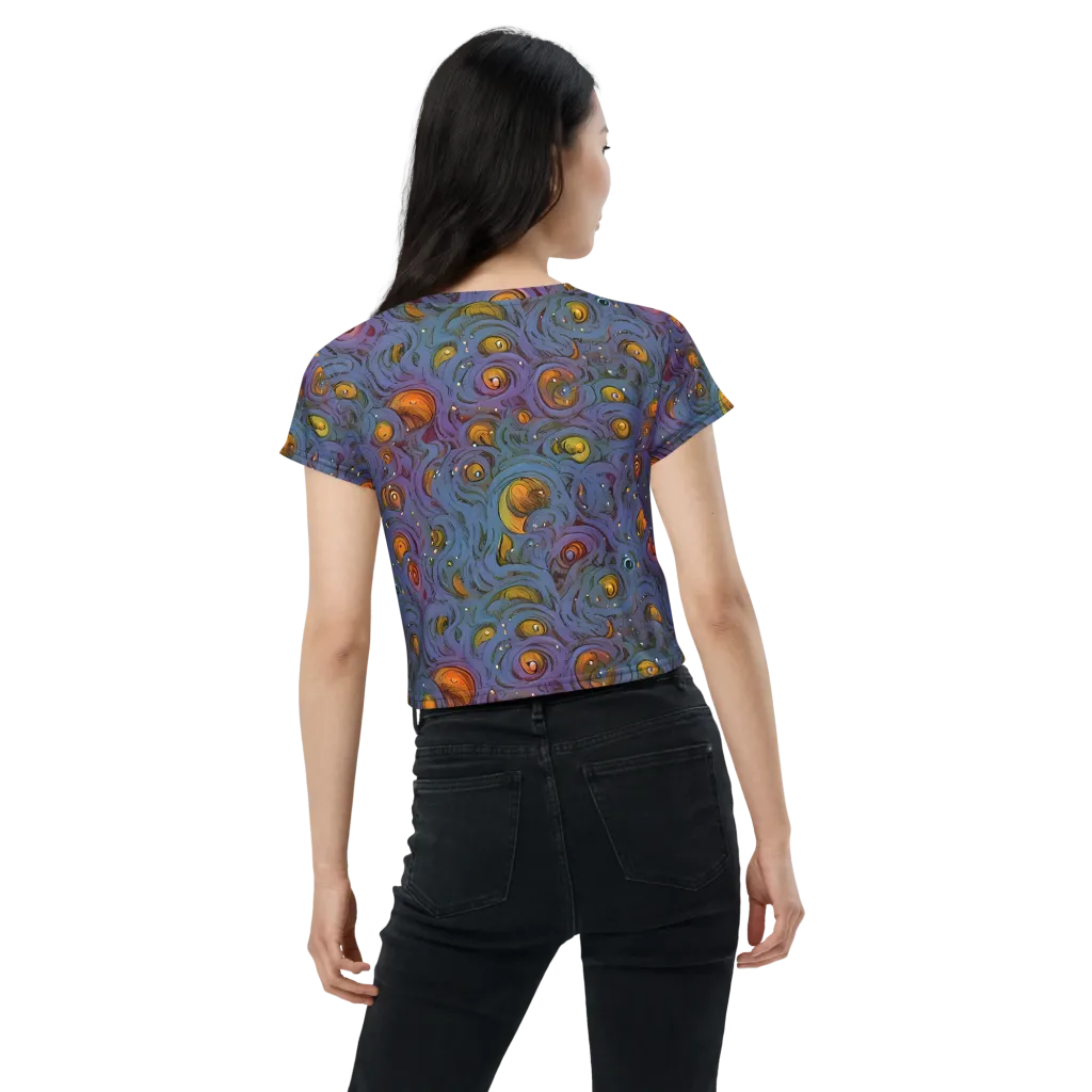 Amber Eye Garden on Crop Tee — Back