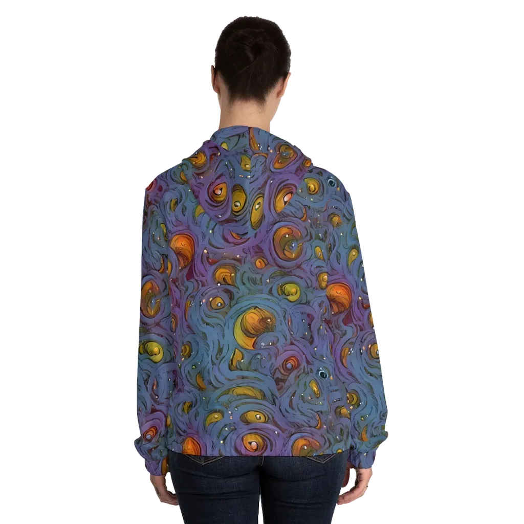 Amber Eye Garden on Women's Full-Zip Hoodie — Back On Person