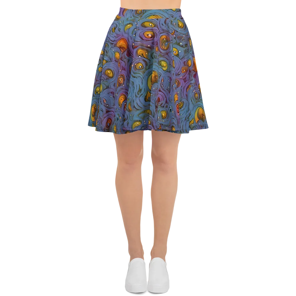 Amber Eye Garden on Skater Skirt — Front