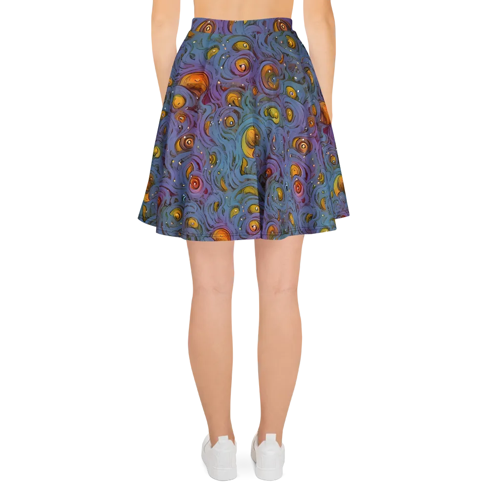Amber Eye Garden on Skater Skirt — Back