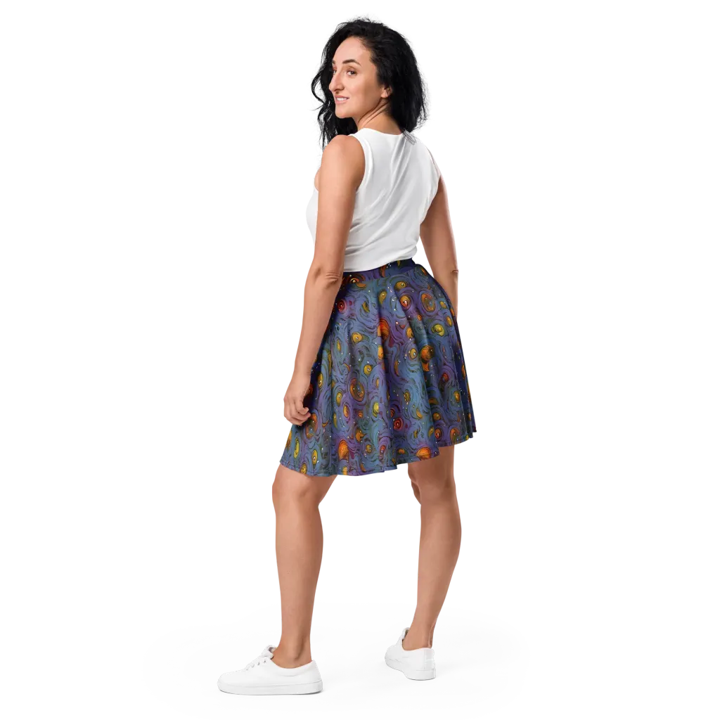 Amber Eye Garden on Skater Skirt — Back