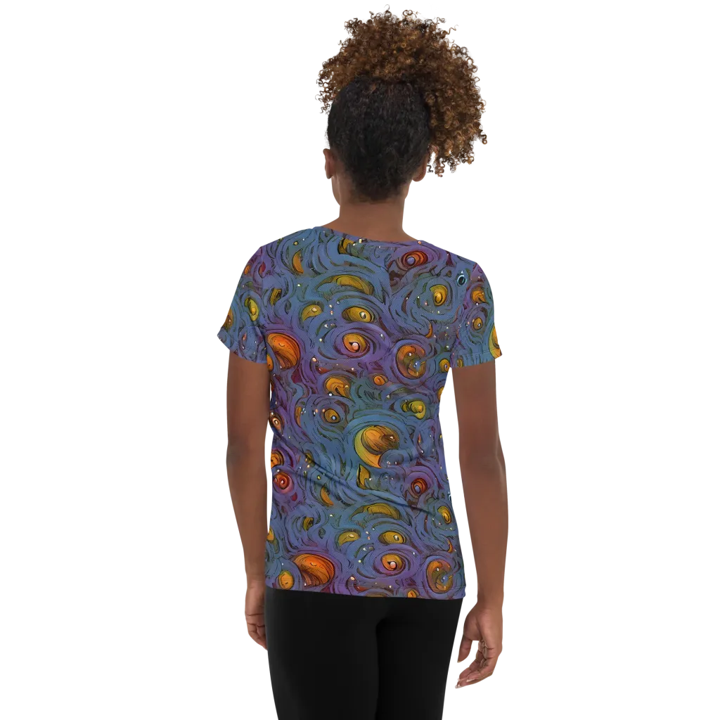 Amber Eye Garden on Women's Athletic T-Shirt — Back