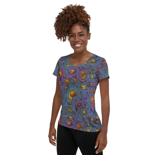 Amber Eye Garden on a Women's Athletic T-Shirt