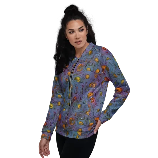 Amber Eye Garden on a Bomber Jacket