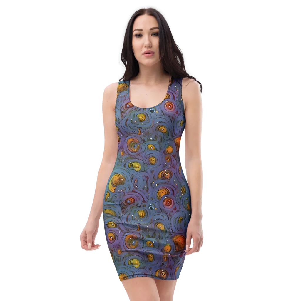 Amber Eye Garden on Bodycon Dress — Front