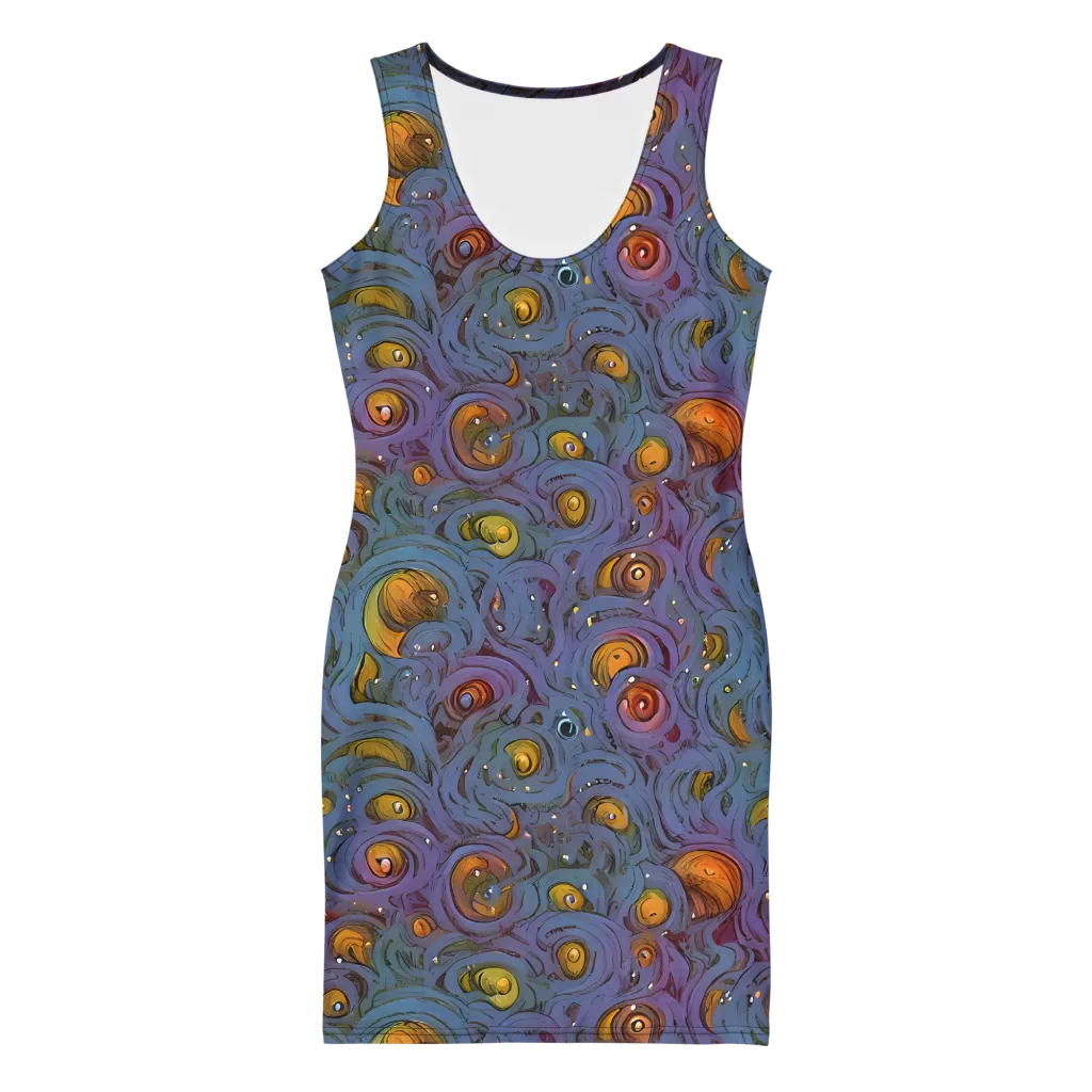 Amber Eye Garden on Bodycon Dress — Front
