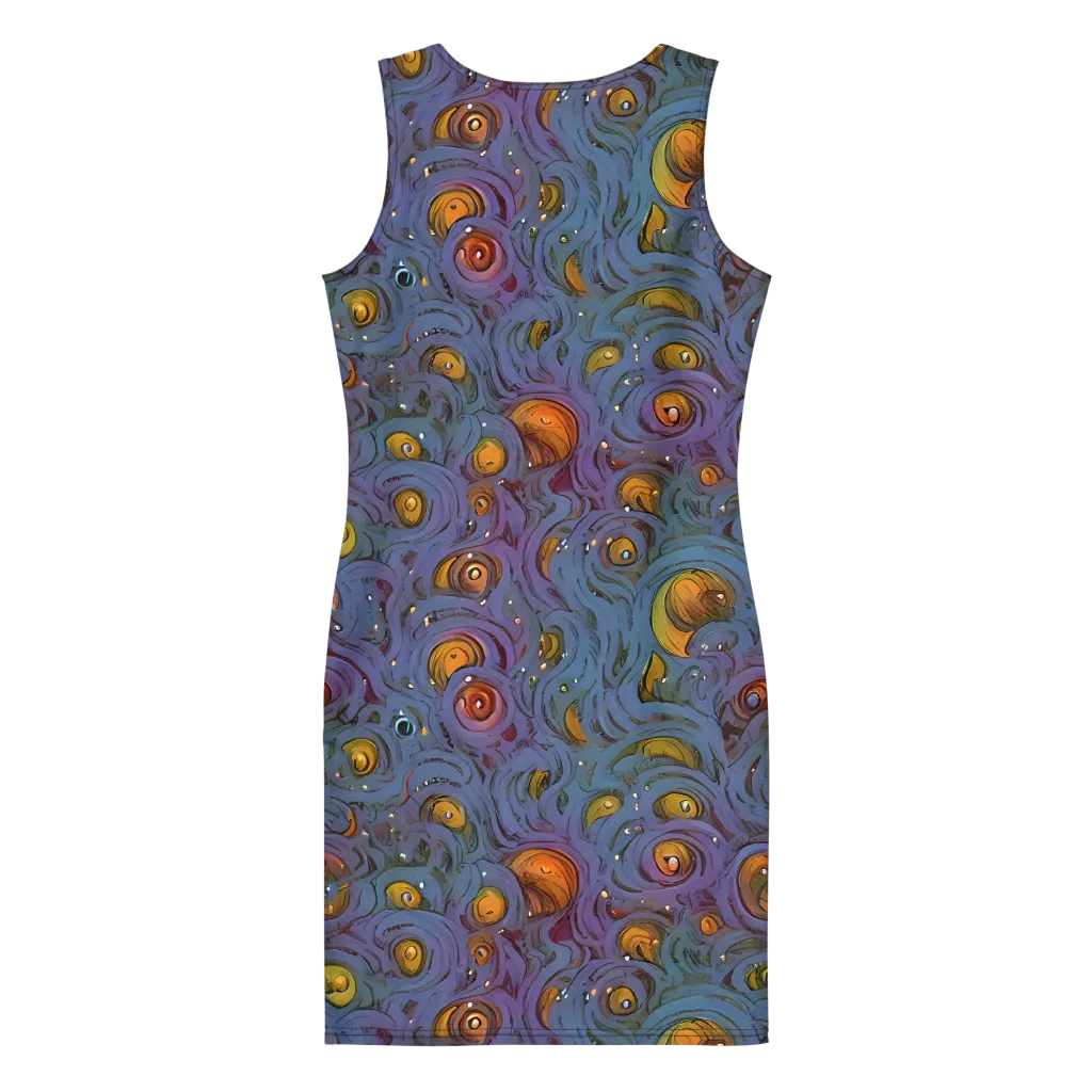 Amber Eye Garden on Bodycon Dress — Back