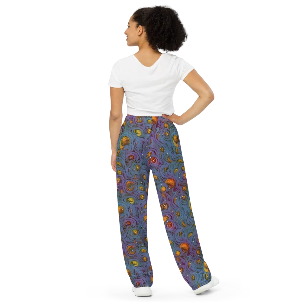 Amber Eye Garden on Wide-Leg Pants — Back