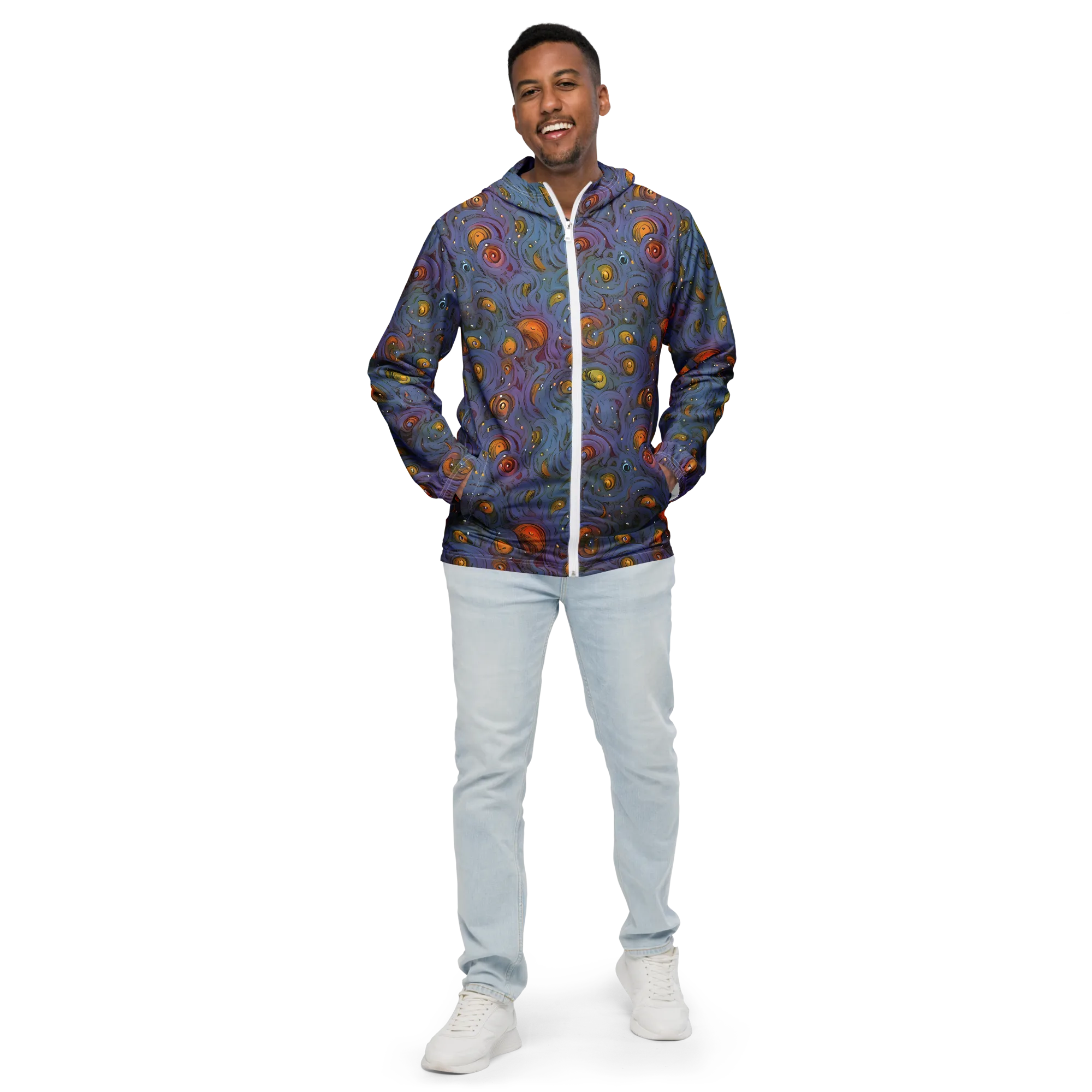 Amber Eye Garden on Men's Windbreaker — Front