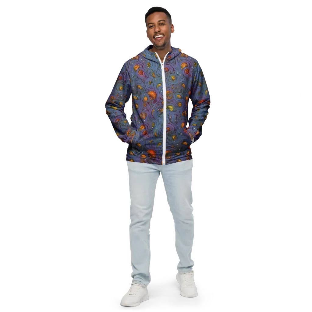 Amber Eye Garden on Men's Windbreaker — Front