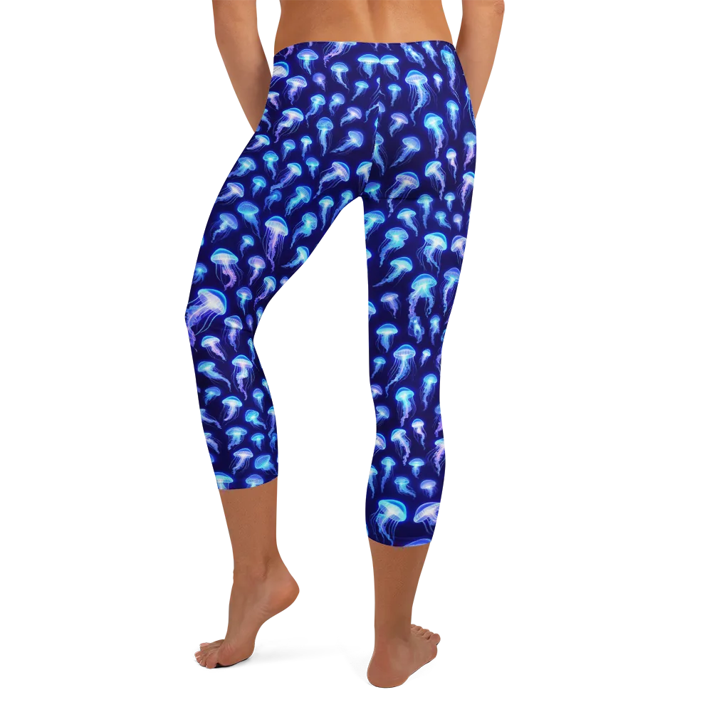 Electric Ocean on Capri Leggings — Back