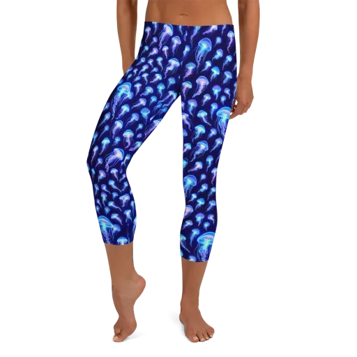Electric Ocean on a Capri Leggings