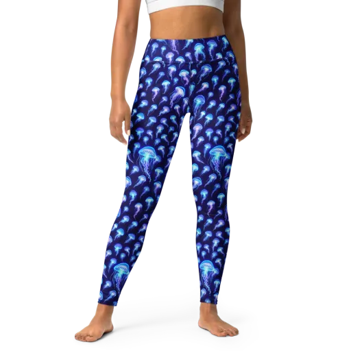 Electric Ocean on a Yoga Leggings
