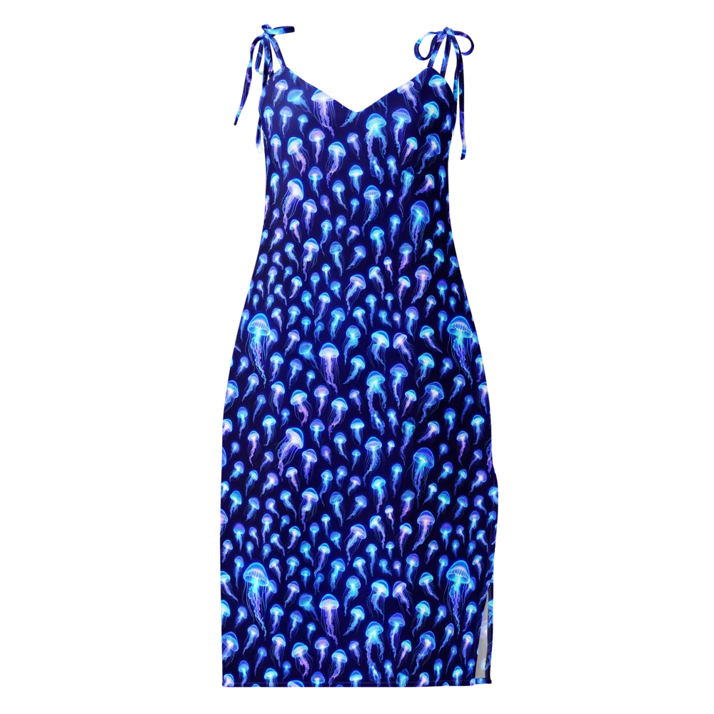 Electric Ocean on Slip Dress — Front