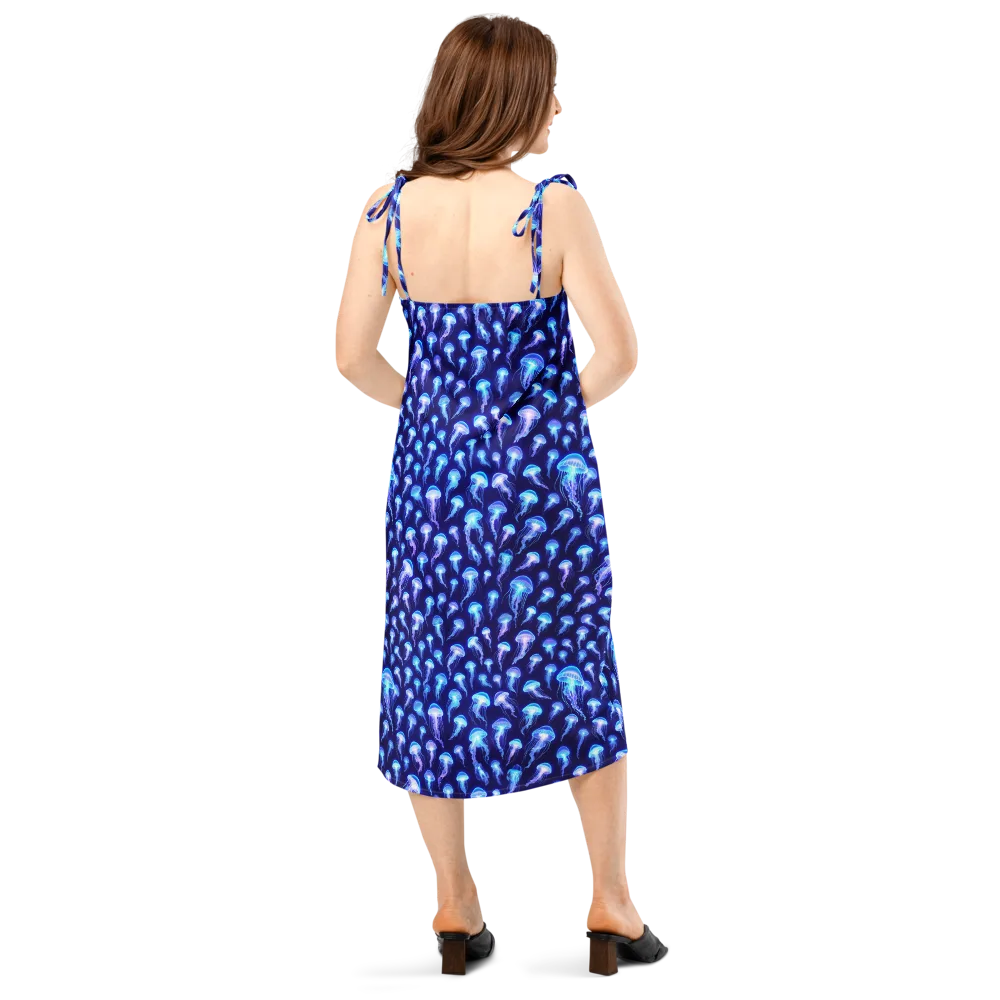 Electric Ocean on Slip Dress — Back