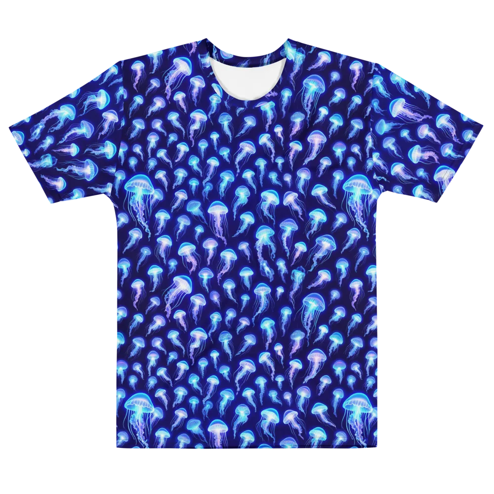 Electric Ocean on Men's Cotton Crew Neck T-Shirt — Front