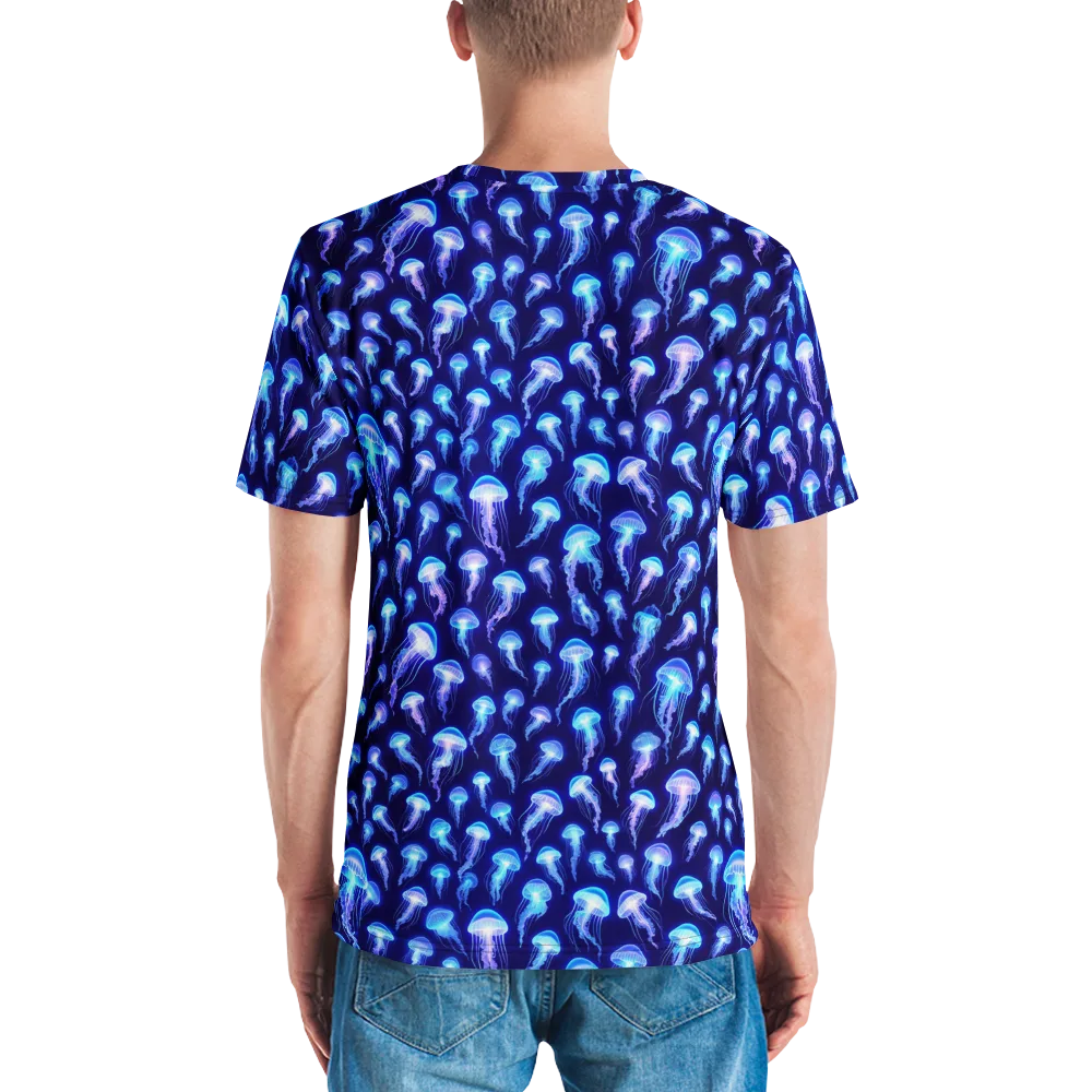 Electric Ocean on Men's Crew Neck T-Shirt — Back