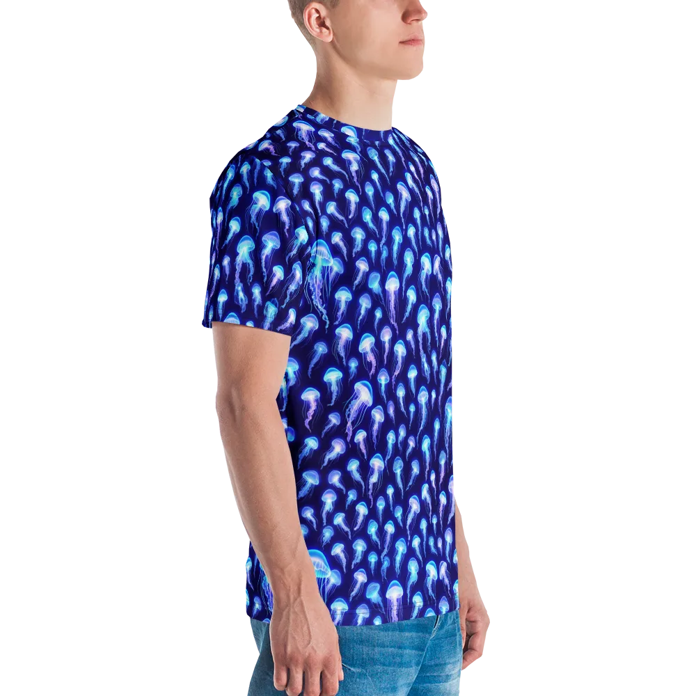 Electric Ocean on Men's Crew Neck T-Shirt — Right