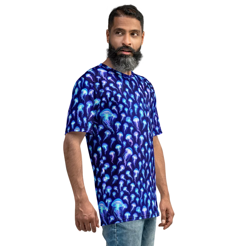 Electric Ocean on Men's Crew Neck T-Shirt — Right