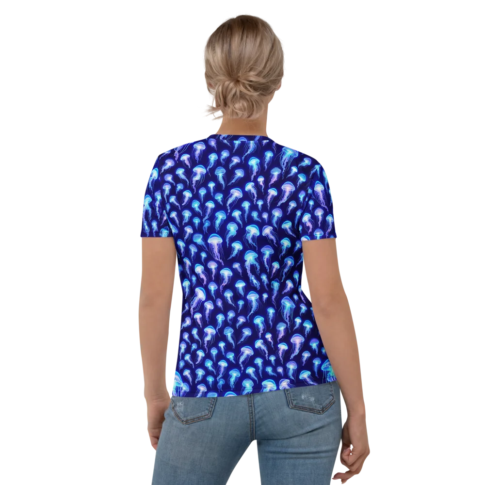 Electric Ocean on Women's Crew Neck T-Shirt — Back