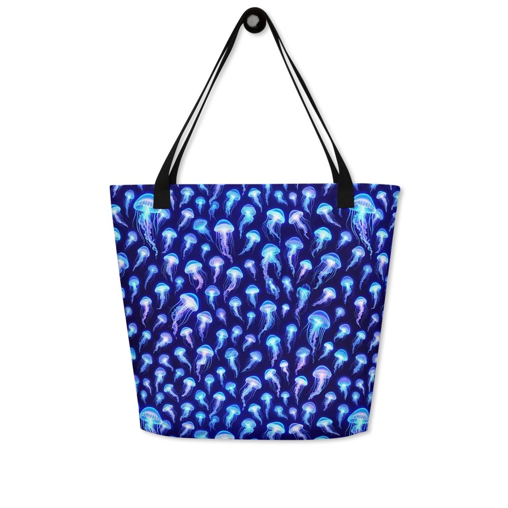 Electric Ocean on Large Tote Bag W/ Pocket — Front