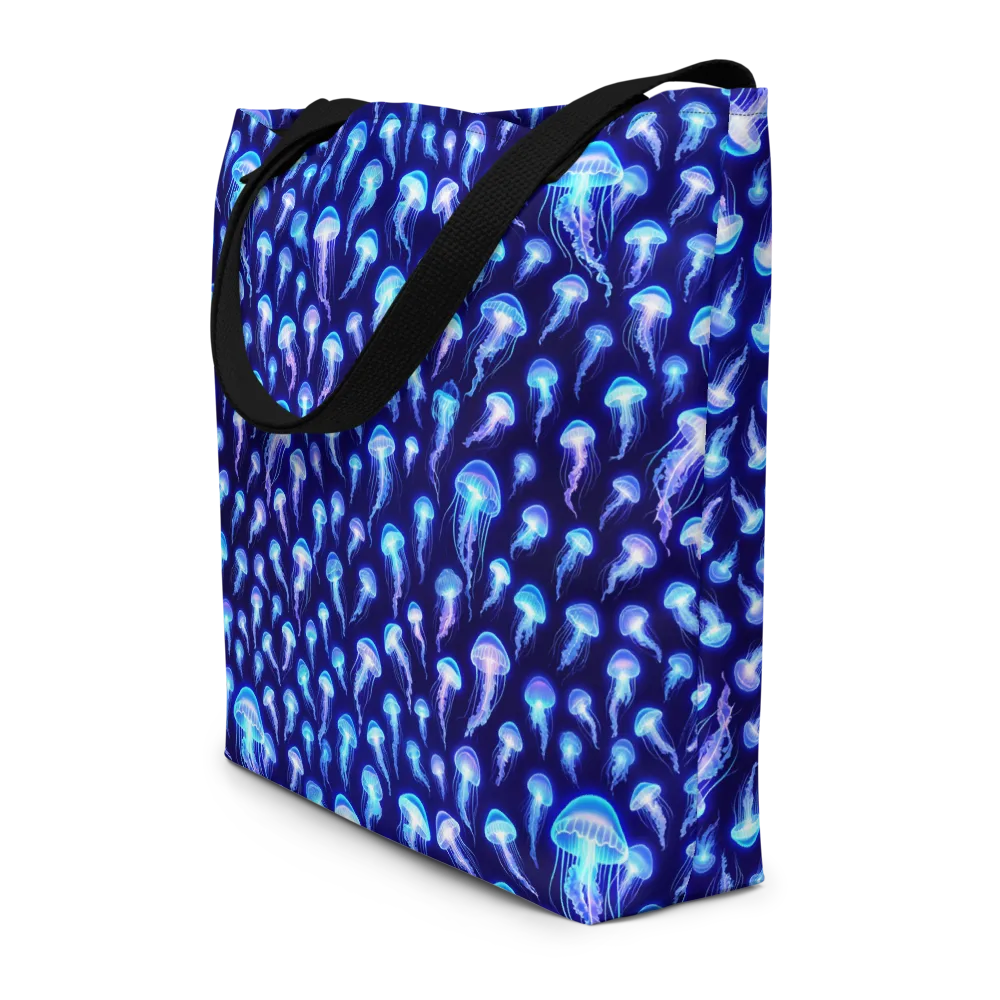 Electric Ocean on Large Tote Bag W/ Pocket — Front