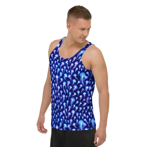 Electric Ocean on a Men's Tank Top
