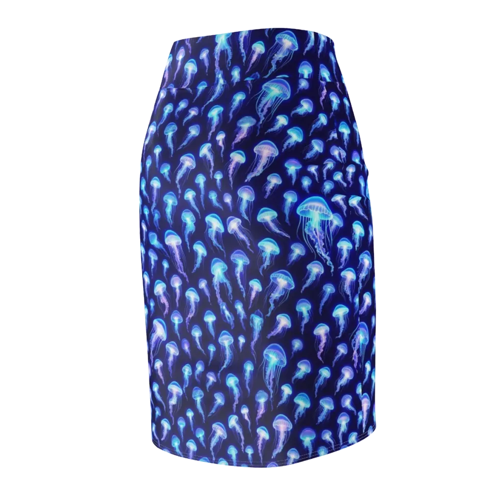 Electric Ocean on Pencil Skirt — Back Side