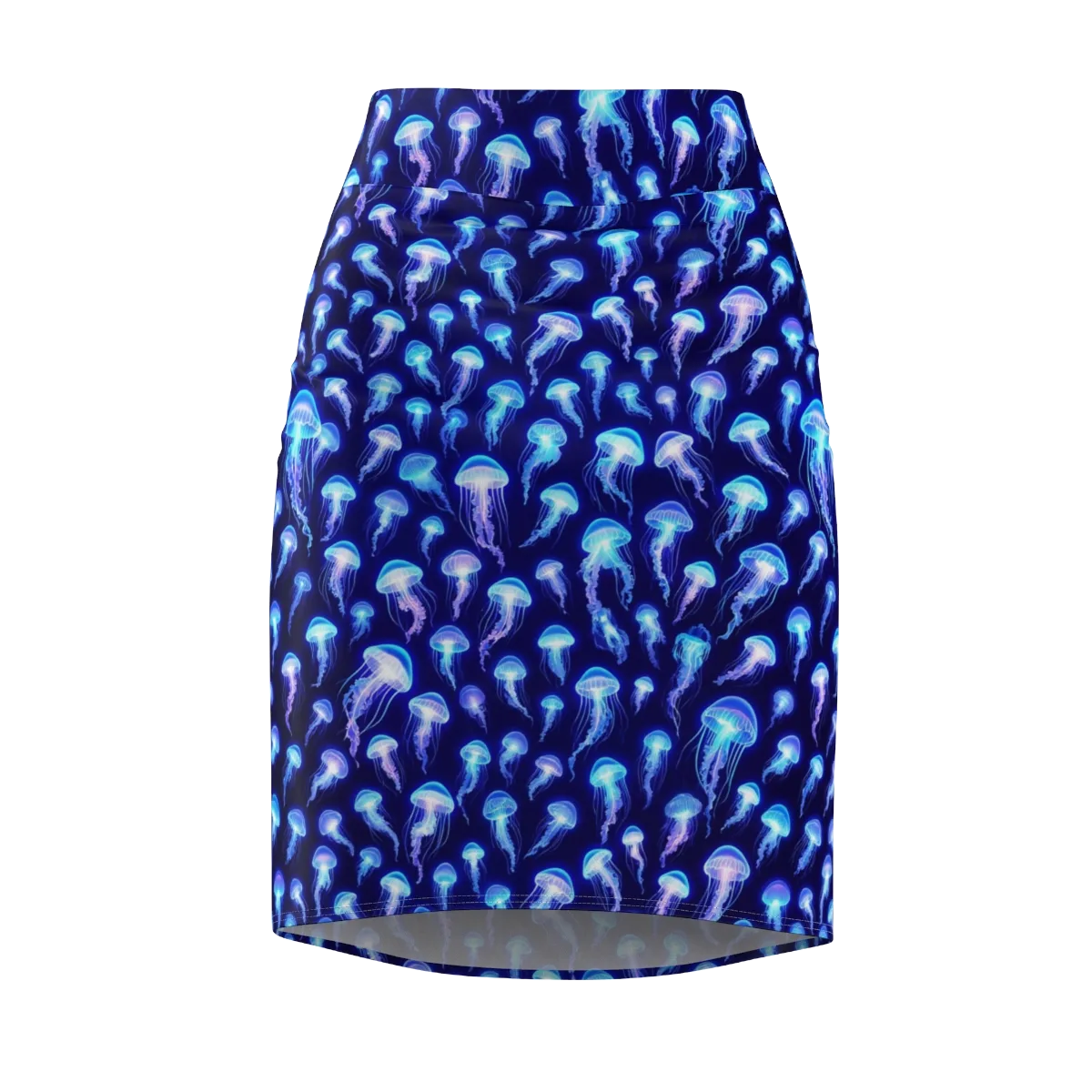 Electric Ocean on Pencil Skirt — Front