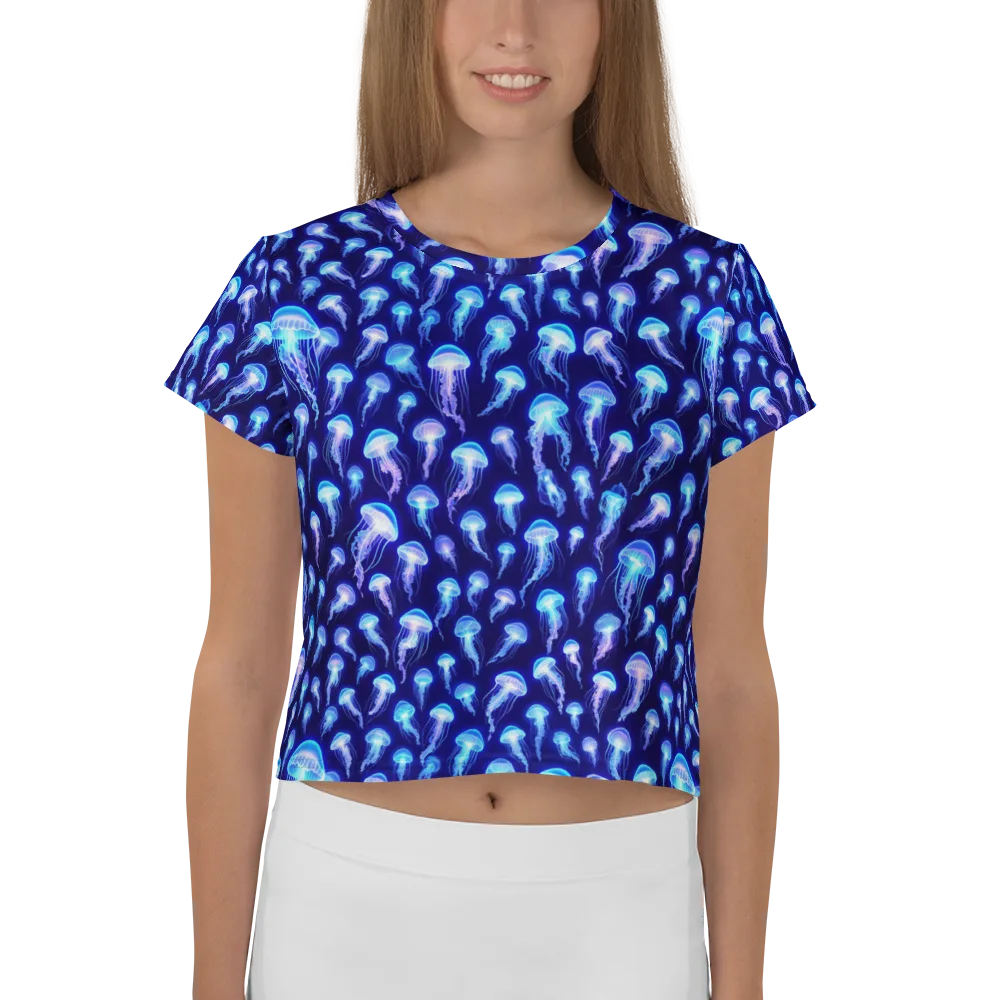 Electric Ocean on Crop Tee — Front