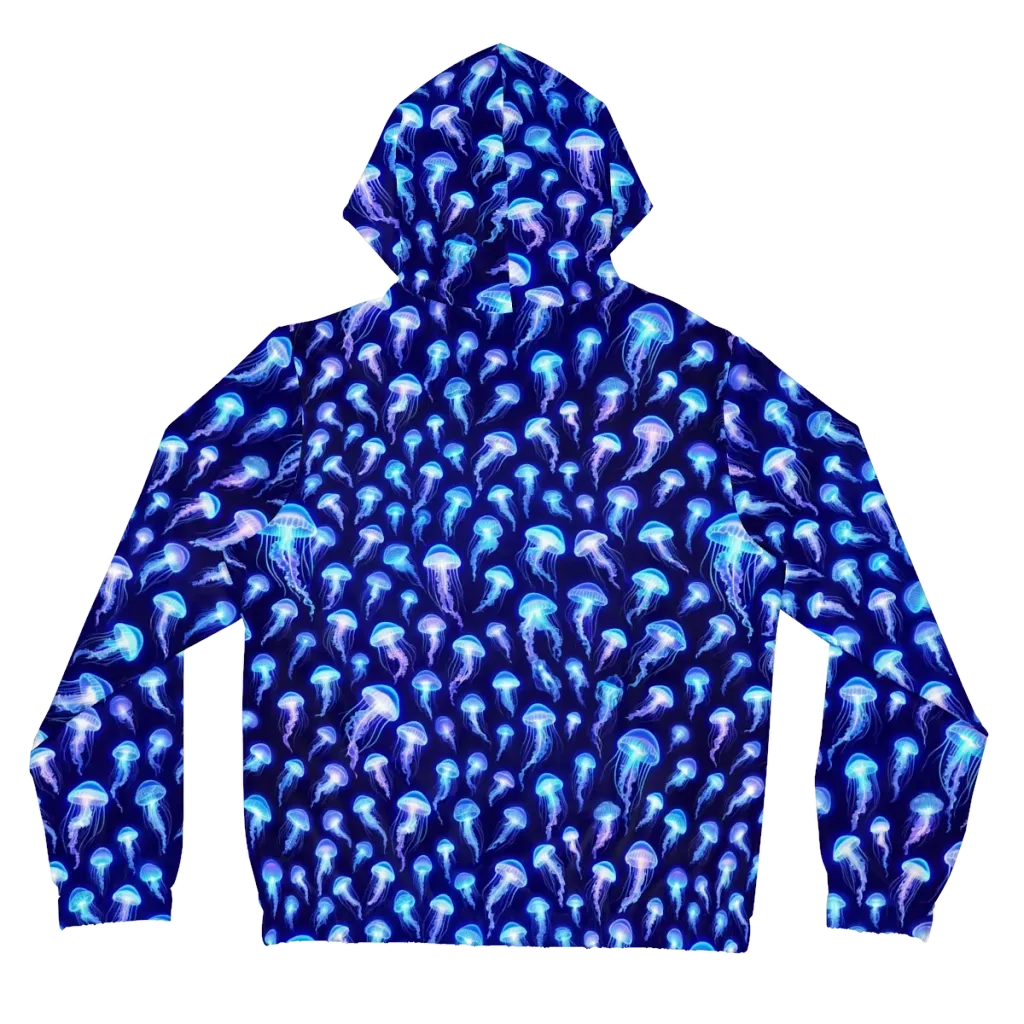 Electric Ocean on Women's Full-Zip Hoodie — Back