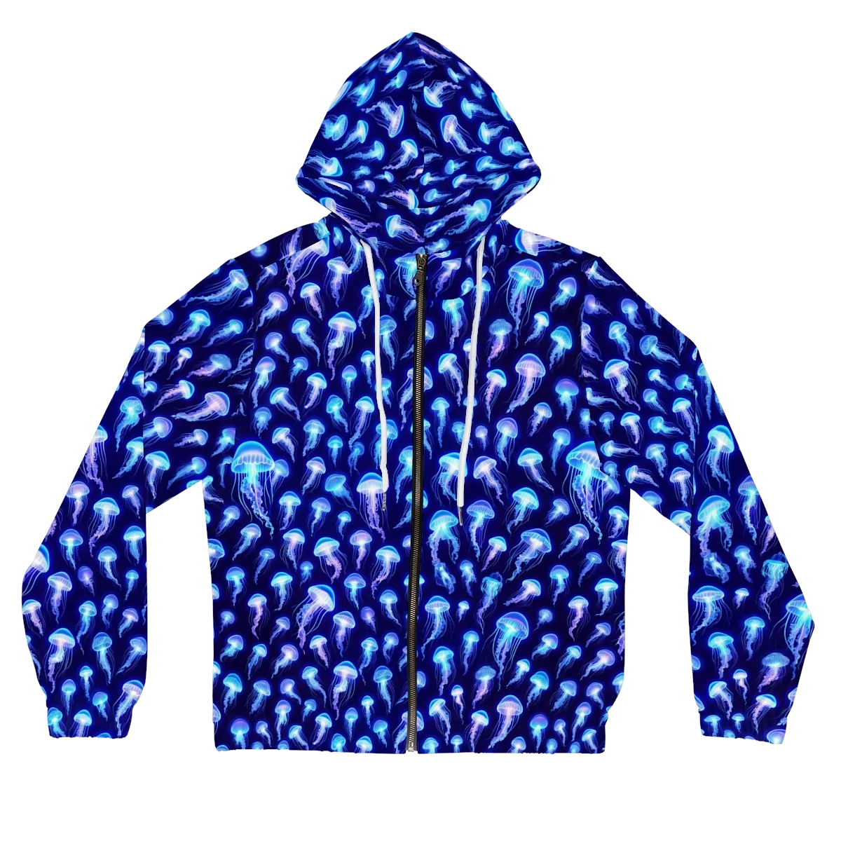 Electric Ocean on Women's Full-Zip Hoodie — Front