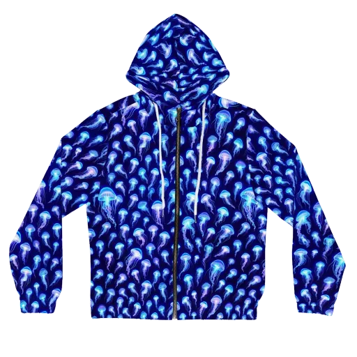 Electric Ocean on a Women's Full-Zip Hoodie