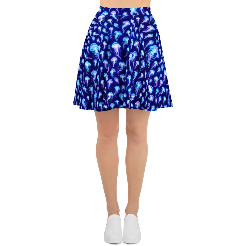 Electric Ocean on Skater Skirt — Front