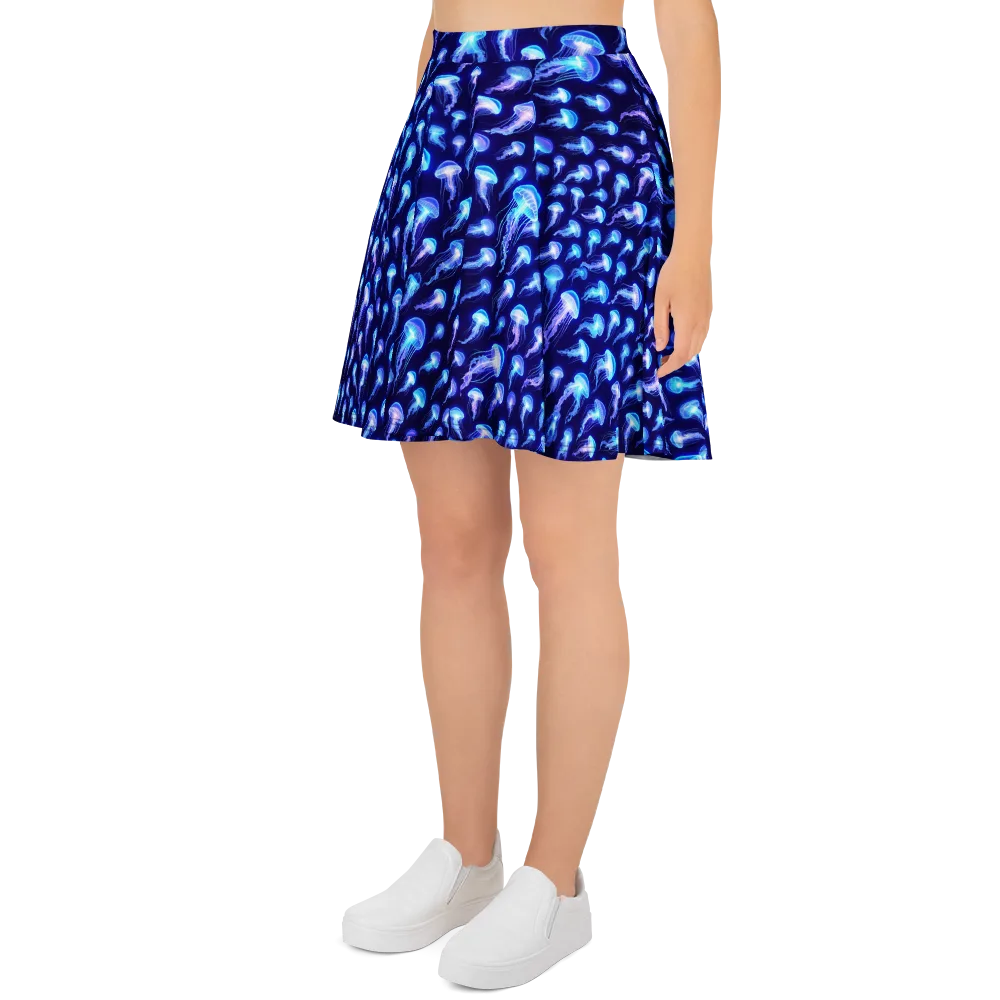 Electric Ocean on Skater Skirt — Left