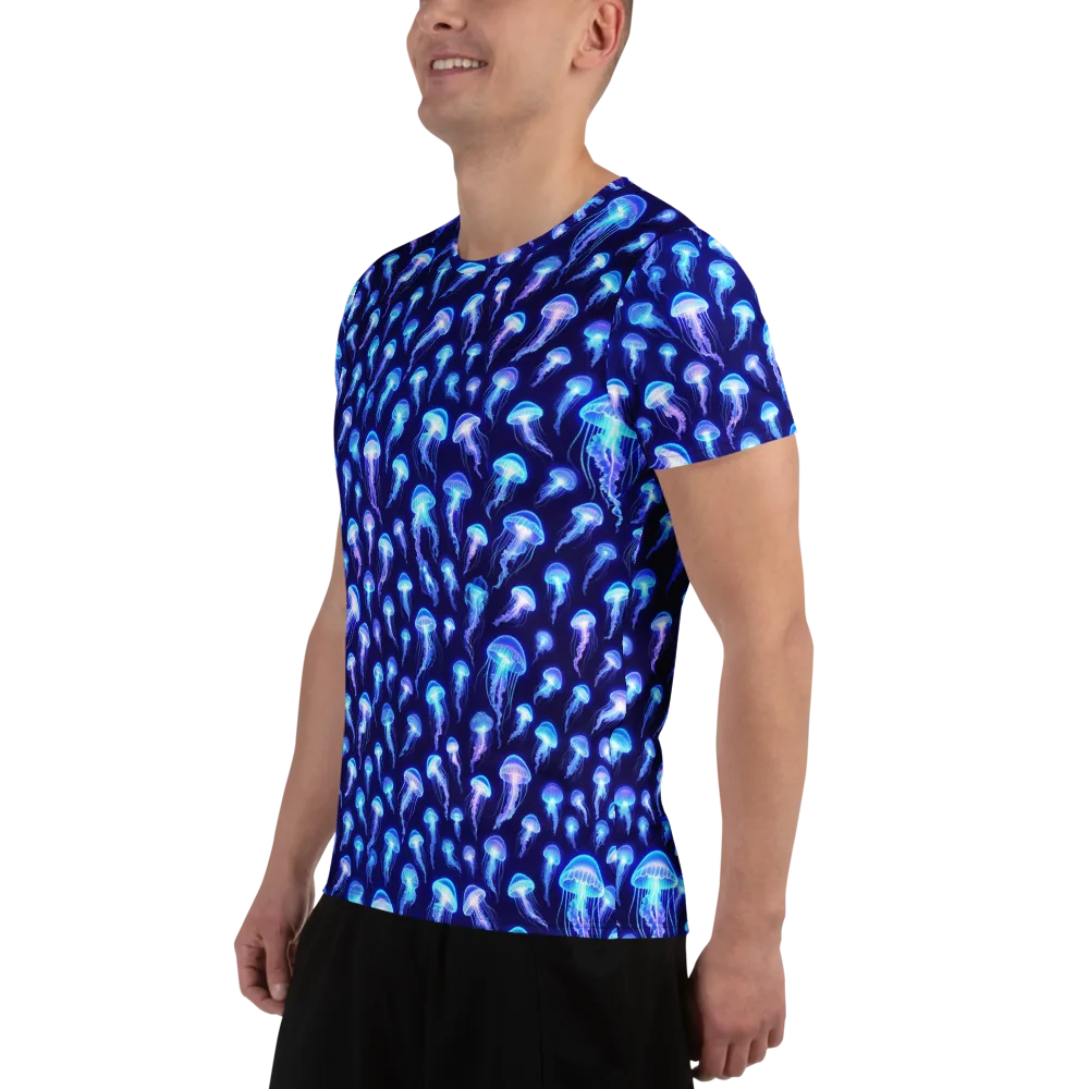 Electric Ocean on Men's Athletic T-Shirt — Left
