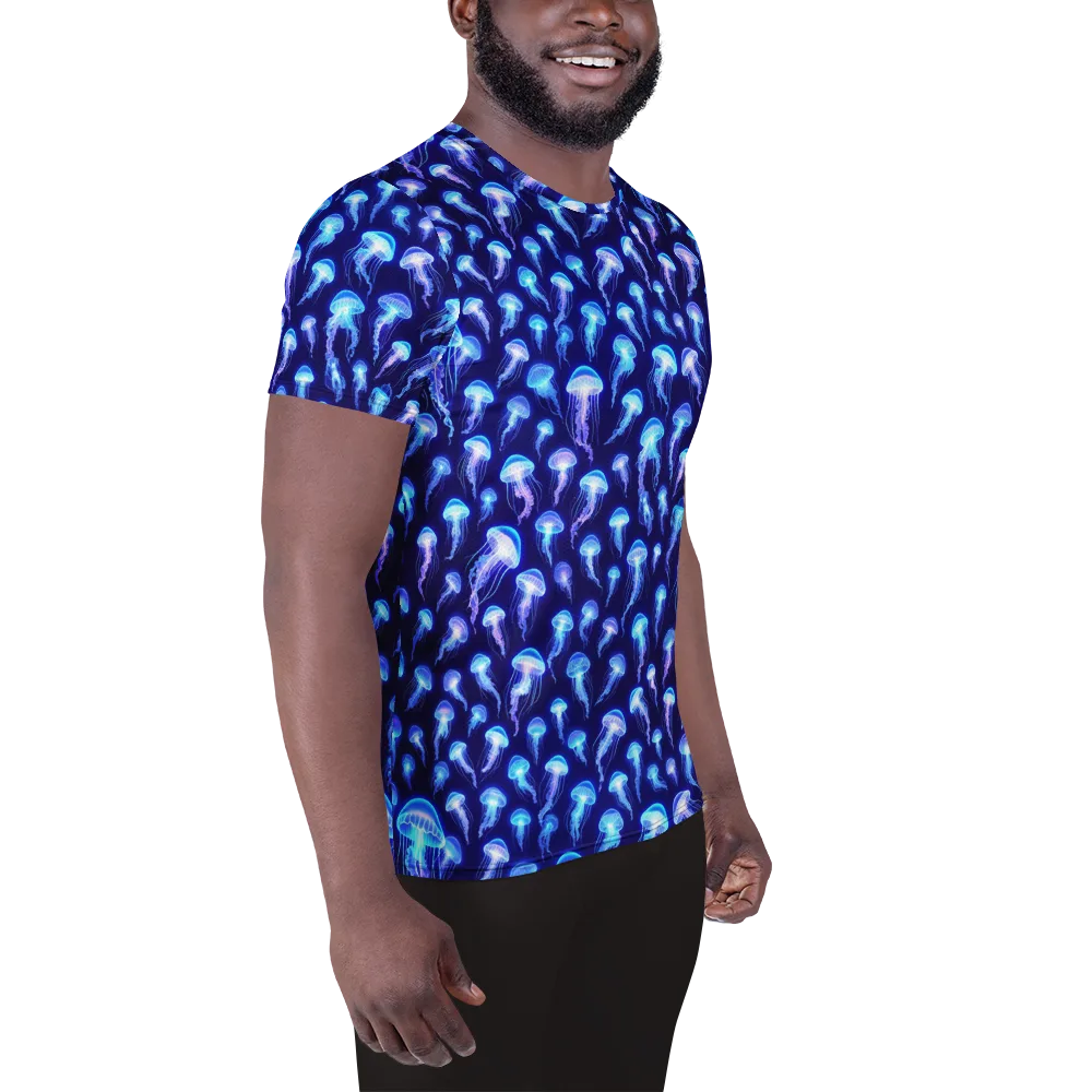 Electric Ocean on Men's Athletic T-Shirt — Right