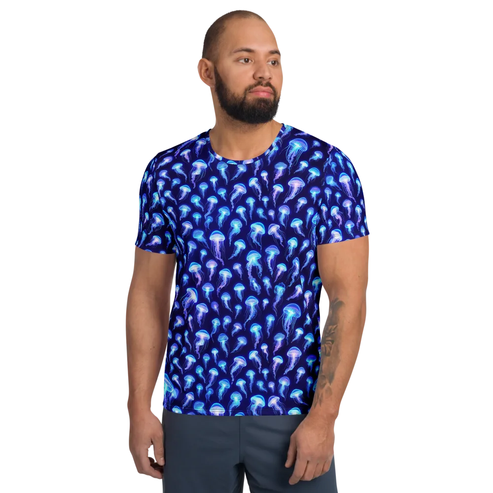 Electric Ocean on Men's Athletic T-Shirt — Front