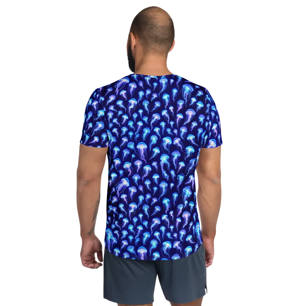 Electric Ocean on Men's Athletic T-Shirt — Back