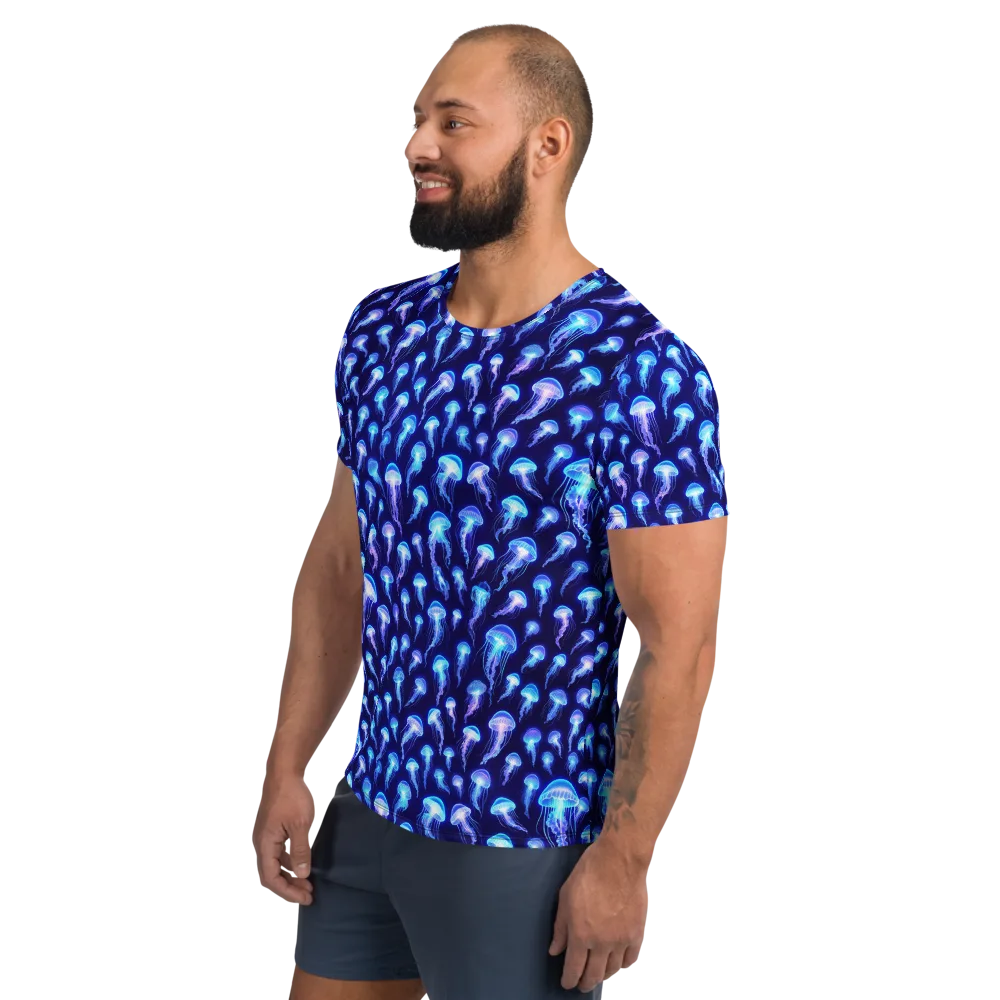 Electric Ocean on Men's Athletic T-Shirt — Left