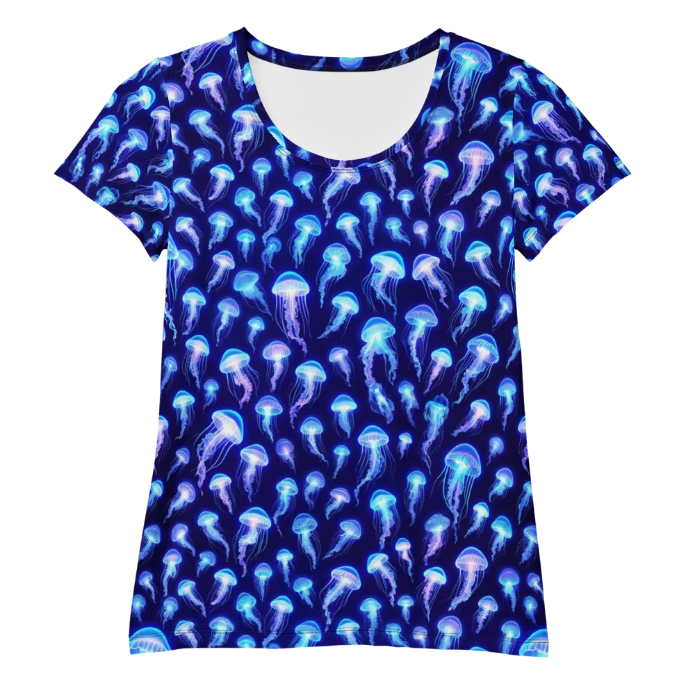 Electric Ocean on Women's Athletic T-Shirt — Front