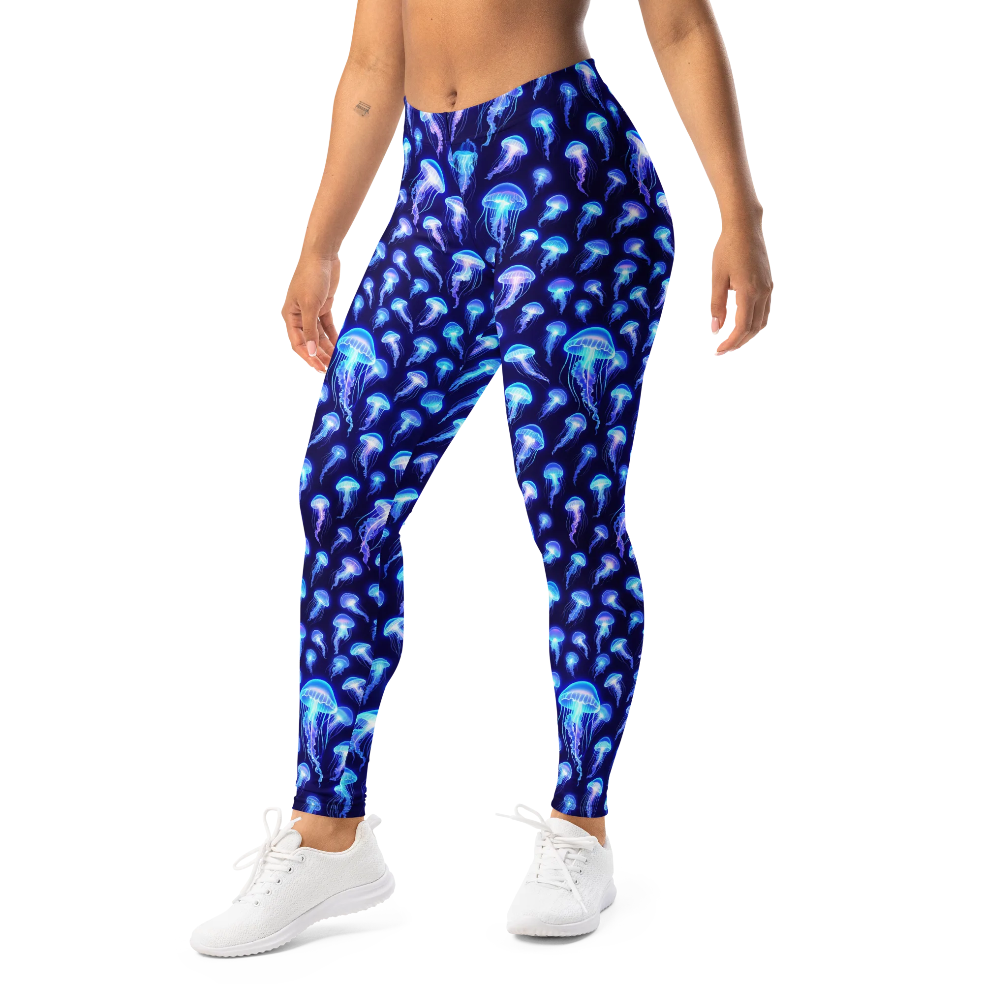 Electric Ocean on Leggings — Left Front