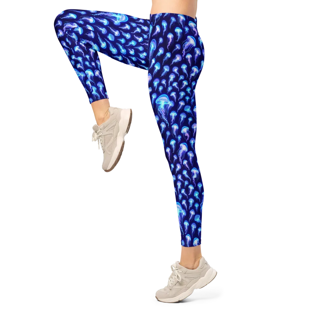 Electric Ocean on Leggings — Left