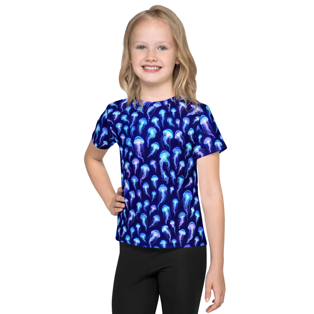 Electric Ocean on Kids Crew Neck T-Shirt — Front