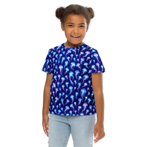 Electric Ocean on a Kids Crew Neck T-Shirt