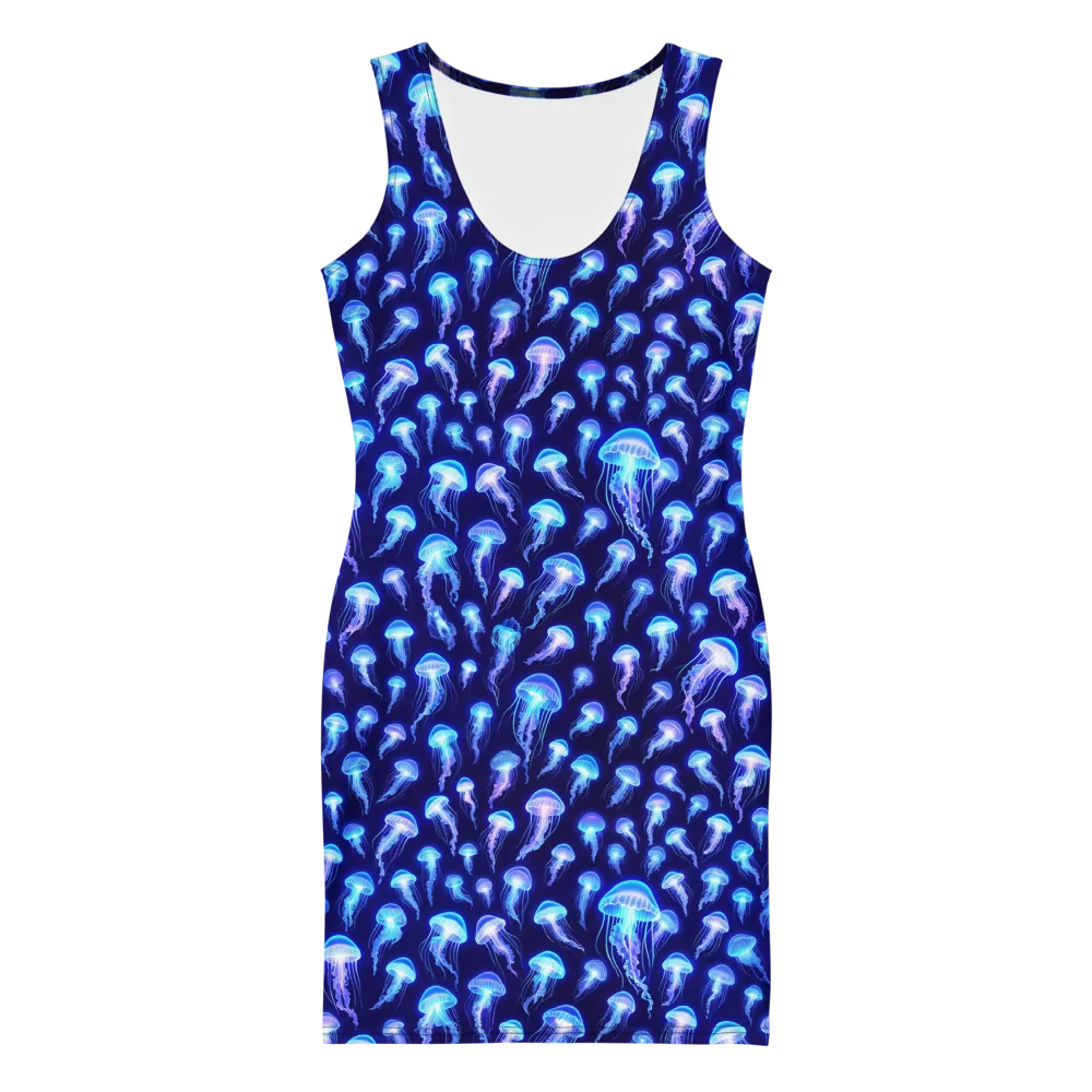 Electric Ocean on Bodycon Dress — Front