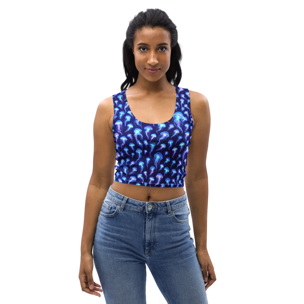 Electric Ocean on Crop Top — Front